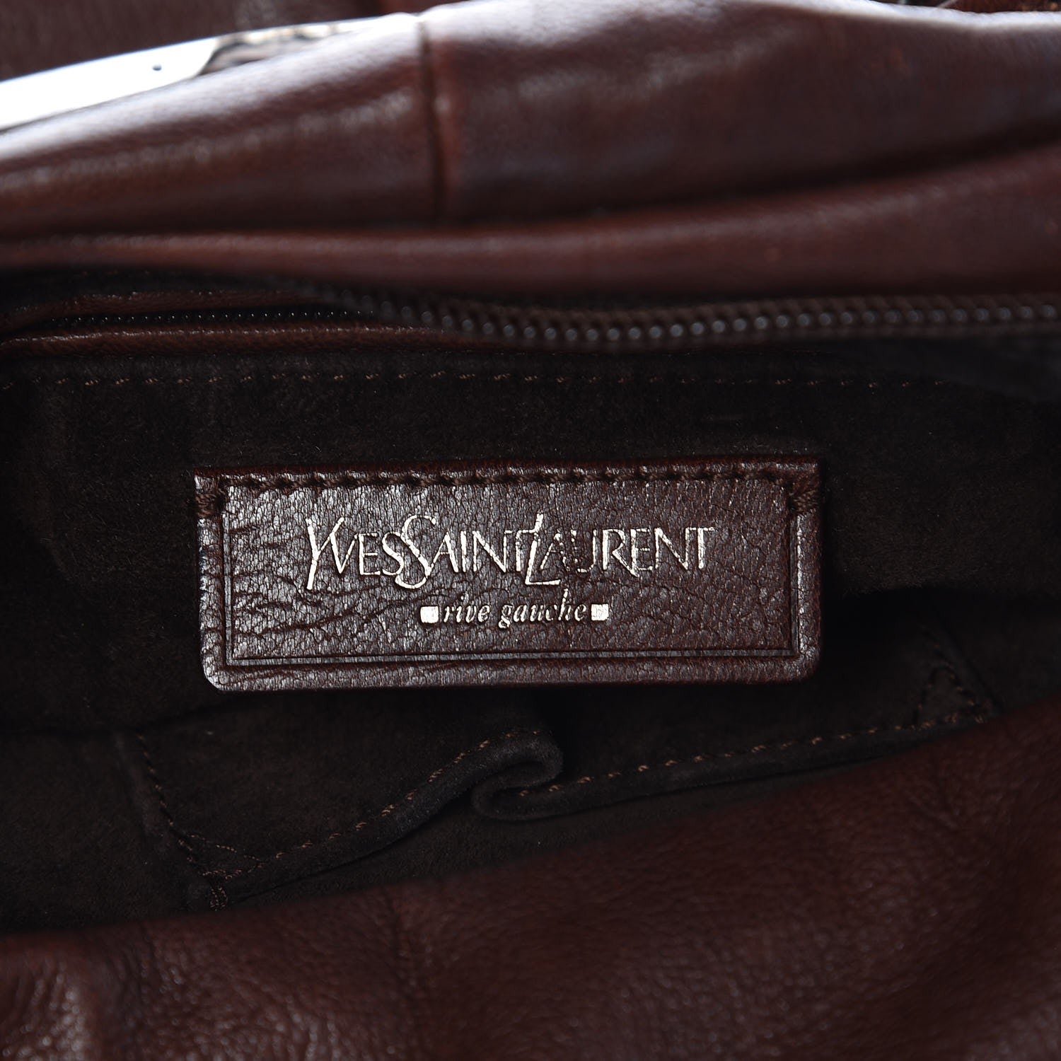 Saint Laurent Sheepskin Mombasa Horn Hobo Brown 6 of 12