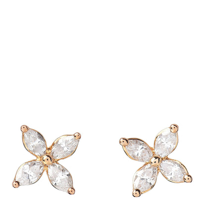 Tiffany 18K Rose Gold Diamond .19ct Mini Victoria Earrings 1 of 3