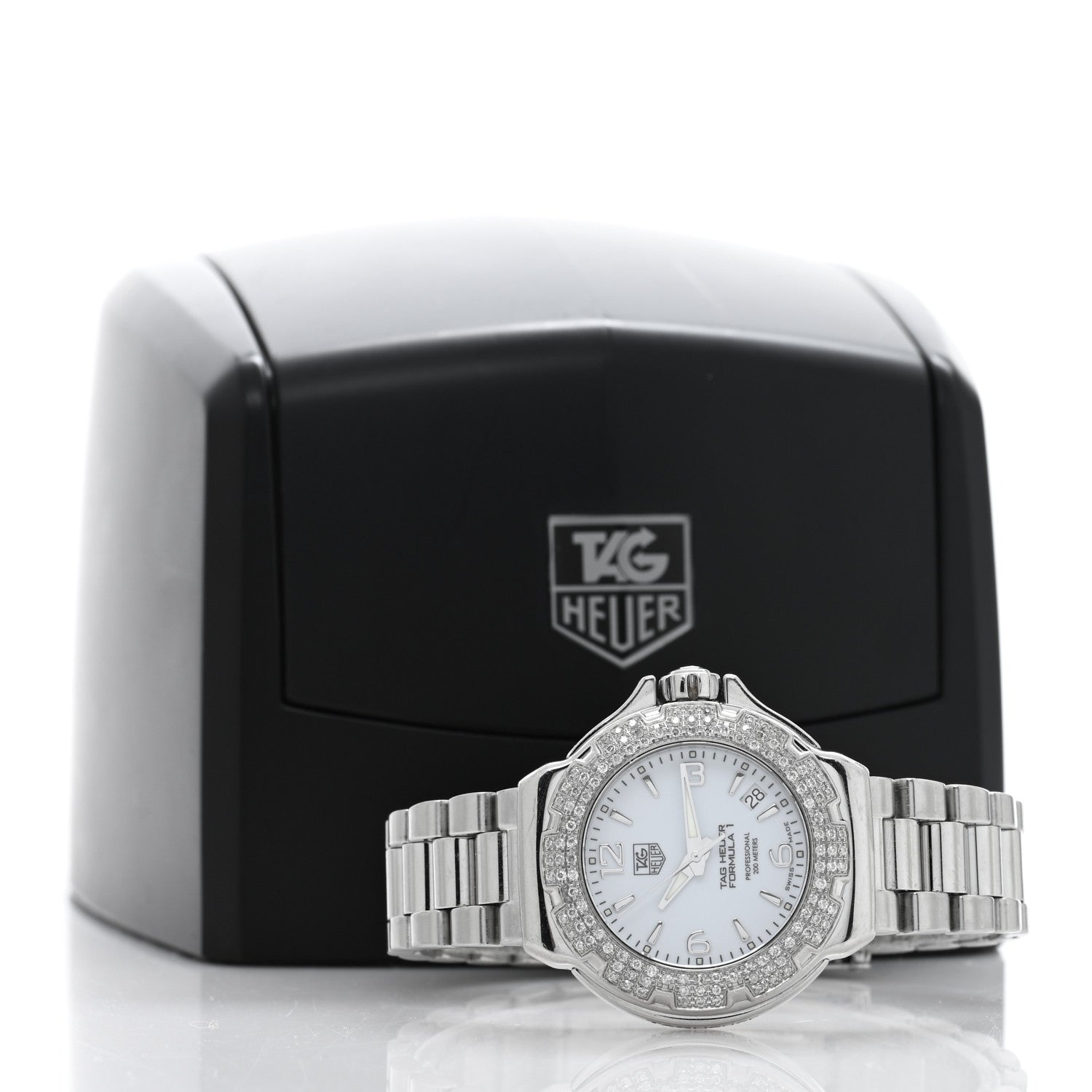 Tag Heuer Stainless Steel Diamond Bezel 35mm Formula 1 Lady Quartz Watch White WAC1215-0 5 of 5