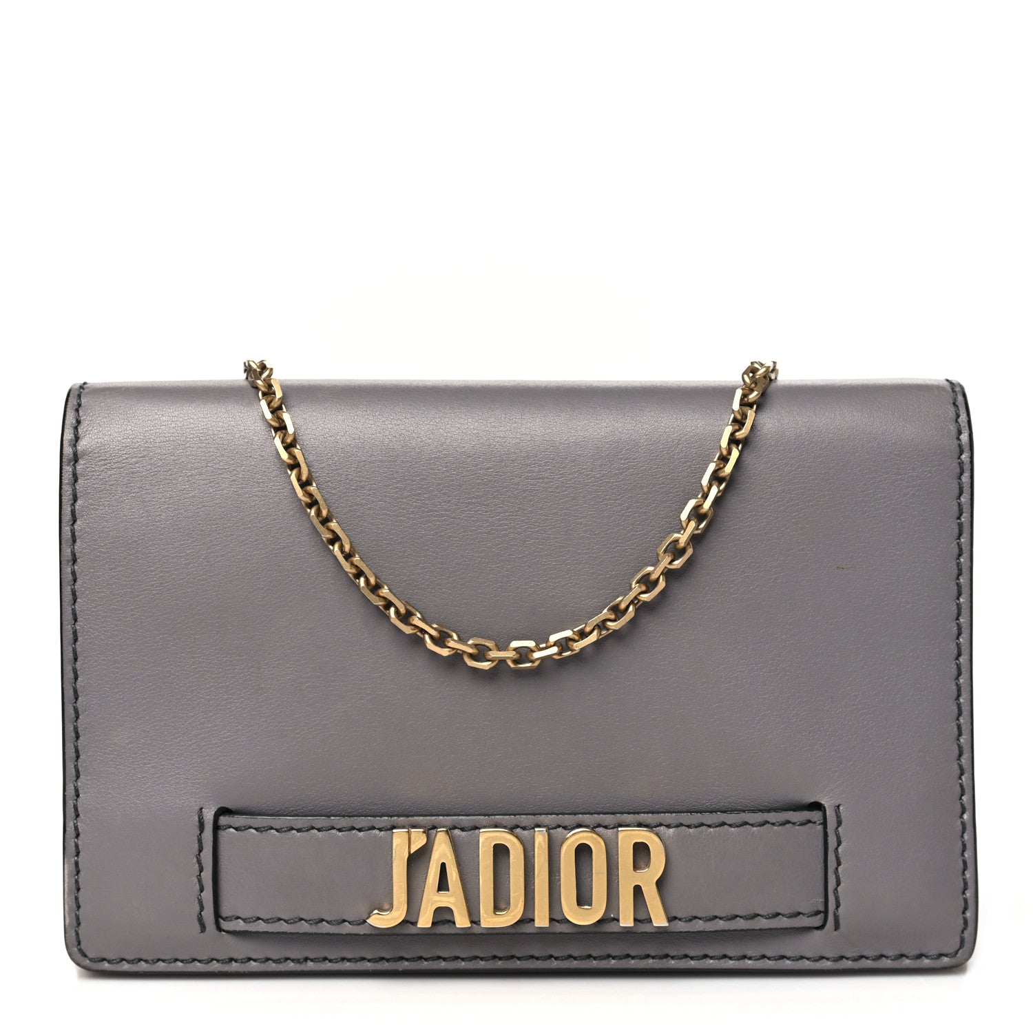 Christian Dior Calfskin J'Adior Wallet on Chain Pouch Grey 1 of 13