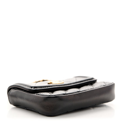 Chanel Shiny Aged Calfskin Quilted Waist Belt Bag Black 4 of 11
