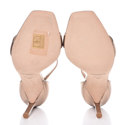 Saint Laurent Metallic Lambskin Amber 105 Ankle Strap Sandals 35 Rose Gold 5 of 8