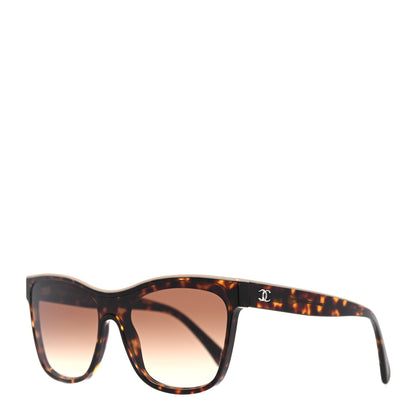 Chanel Acetate Logo Shield Sunglasses 5418 Tortoise 1 of 6