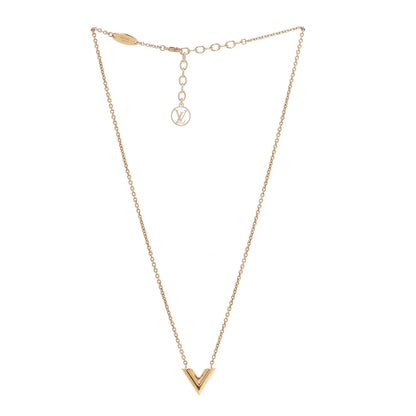 Louis Vuitton Essential V Necklace Gold 3 of 8