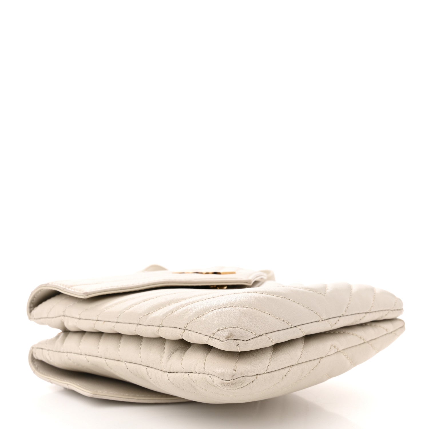 Saint Laurent Lambskin Quilted Double Flap Bag Blanc Vintage 4 of 14