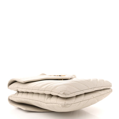 Saint Laurent Lambskin Quilted Double Flap Bag Blanc Vintage 4 of 14