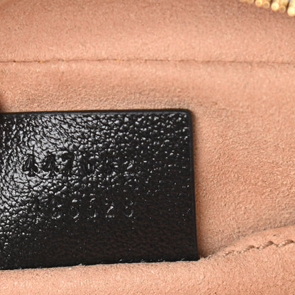 Gucci Monogram Matelasse Diagonal Small GG Marmont Chain Shoulder Bag Beige Black 7 of 11