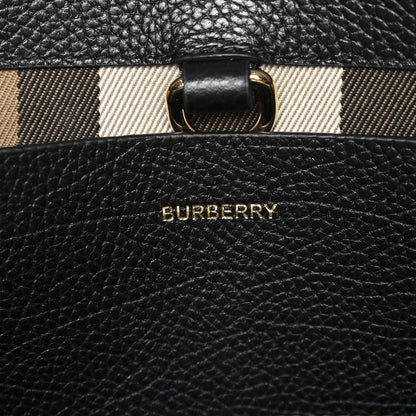 Burberry Grainy Calfskin House Check Medium Bermondsey Tote Black 6 of 9