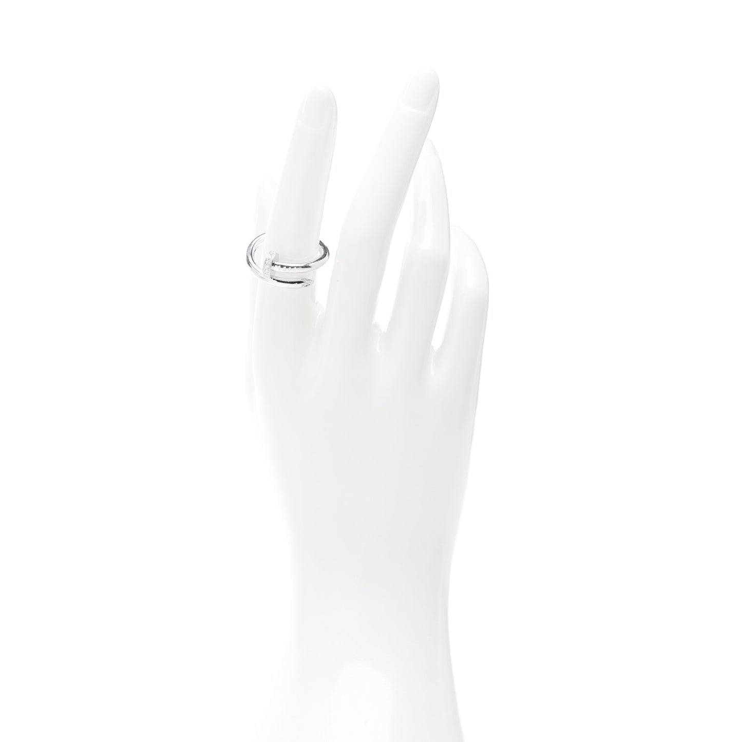 18K White Gold Diamond Juste Un Clou Ring 56 7.5