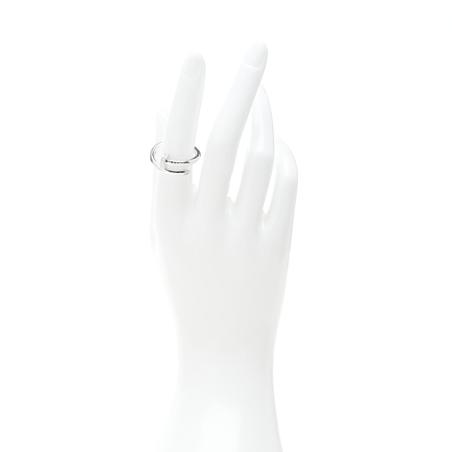 Cartier 18K White Gold Diamond Juste Un Clou Ring 56 7.5 2 of 5