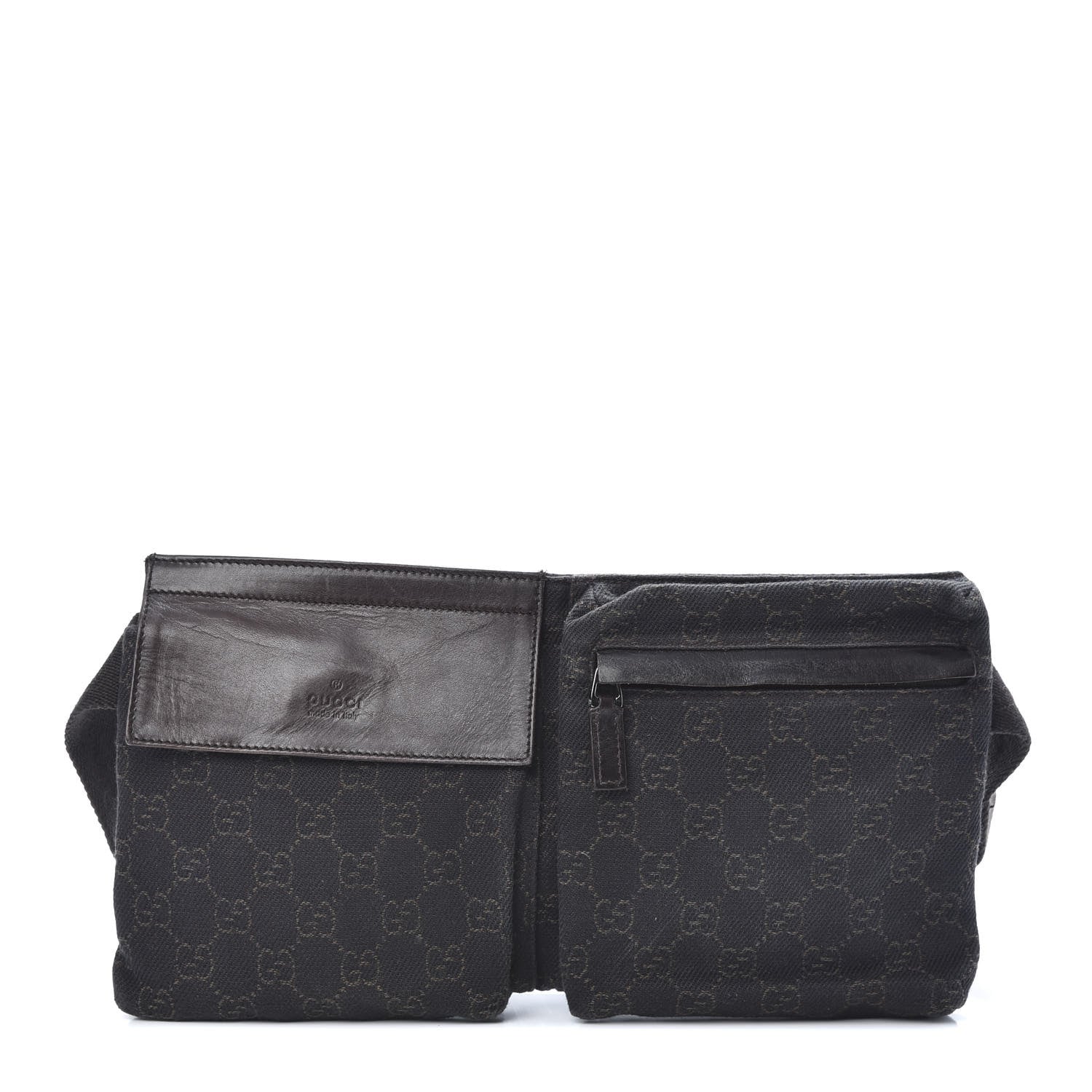 Gucci GG Monogram Double Pocket Belt Bag Black 1 of 12