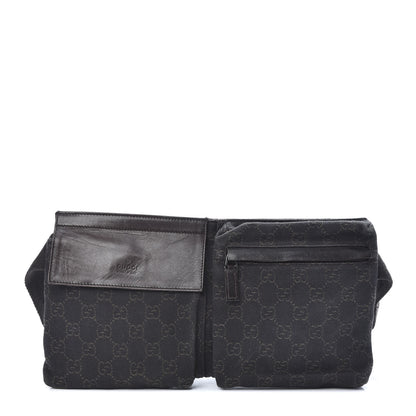 Gucci GG Monogram Double Pocket Belt Bag Black 1 of 12