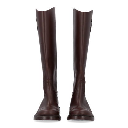 Chanel Calfskin Cap Toe CC Riding Boots 37 Dark Brown 3 of 10