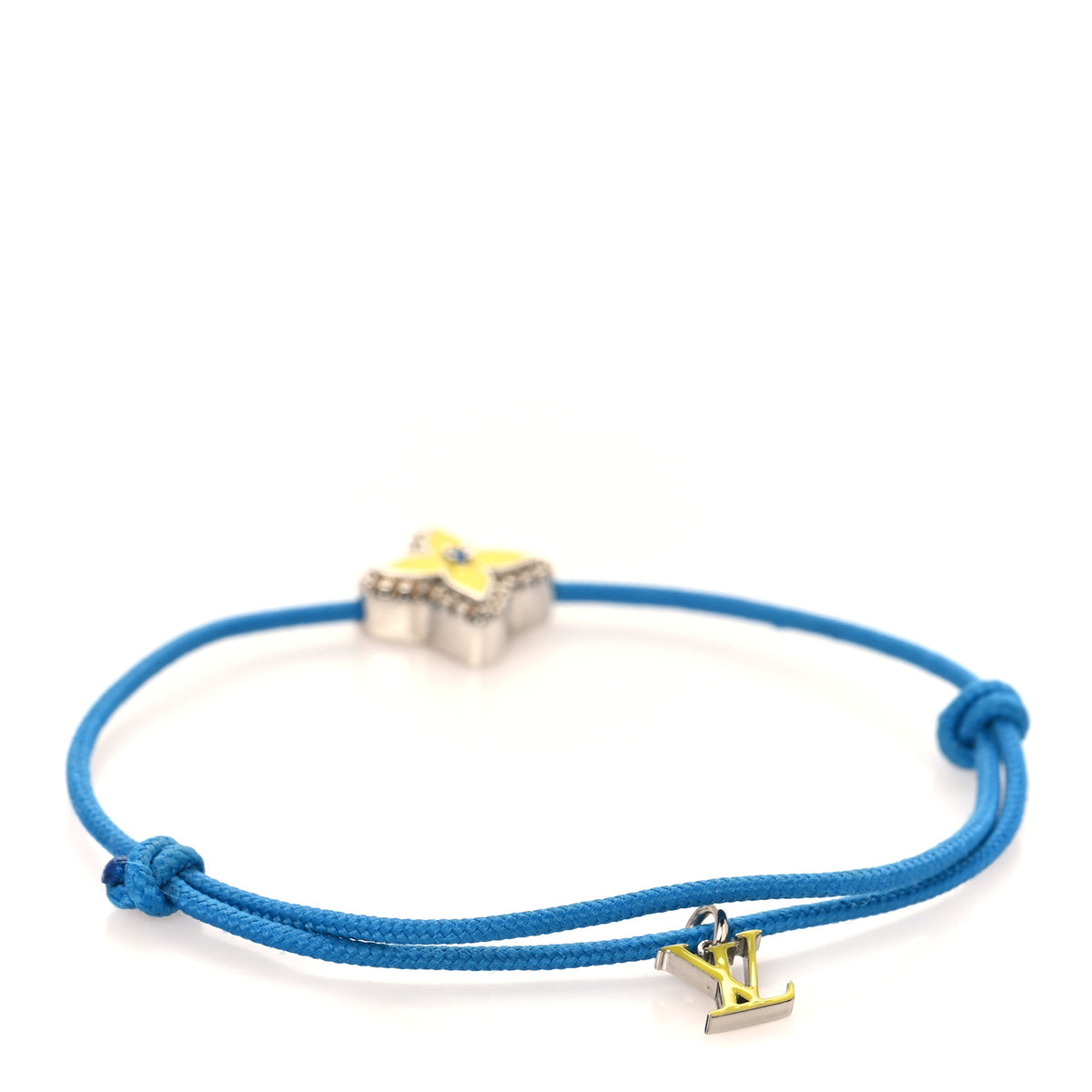 Louis Vuitton Stesia Cord Bracelet Silver Blue 1 of 5