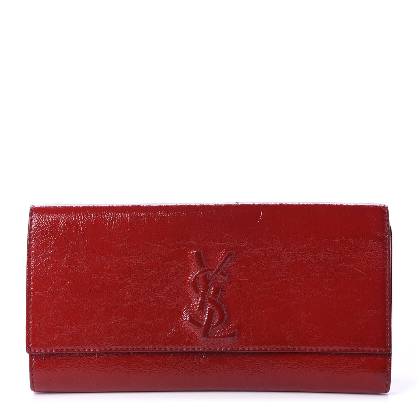 Textured Patent Monogram Small Belle De Jour Clutch Red