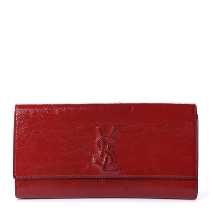 Saint Laurent Textured Patent Monogram Small Belle De Jour Clutch Red 1 of 10