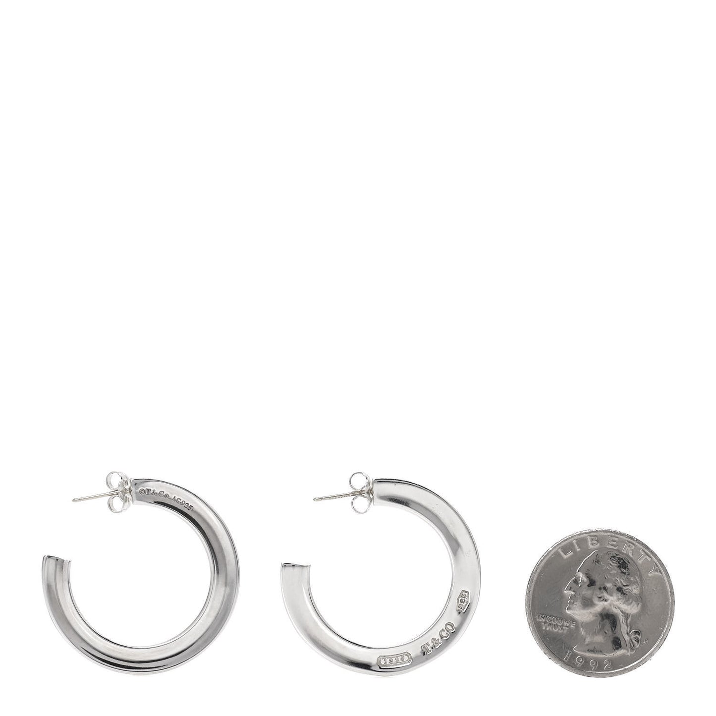 Sterling Silver 1837 Flat Hoop Earrings