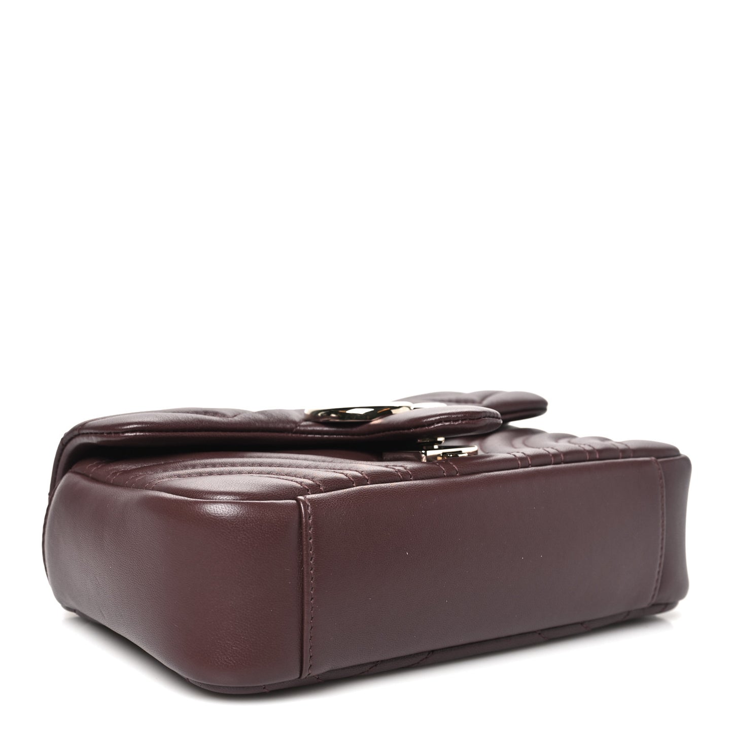 Lambskin Matelasse Small GG Marmont Shoulder Bag Rosso Ancora