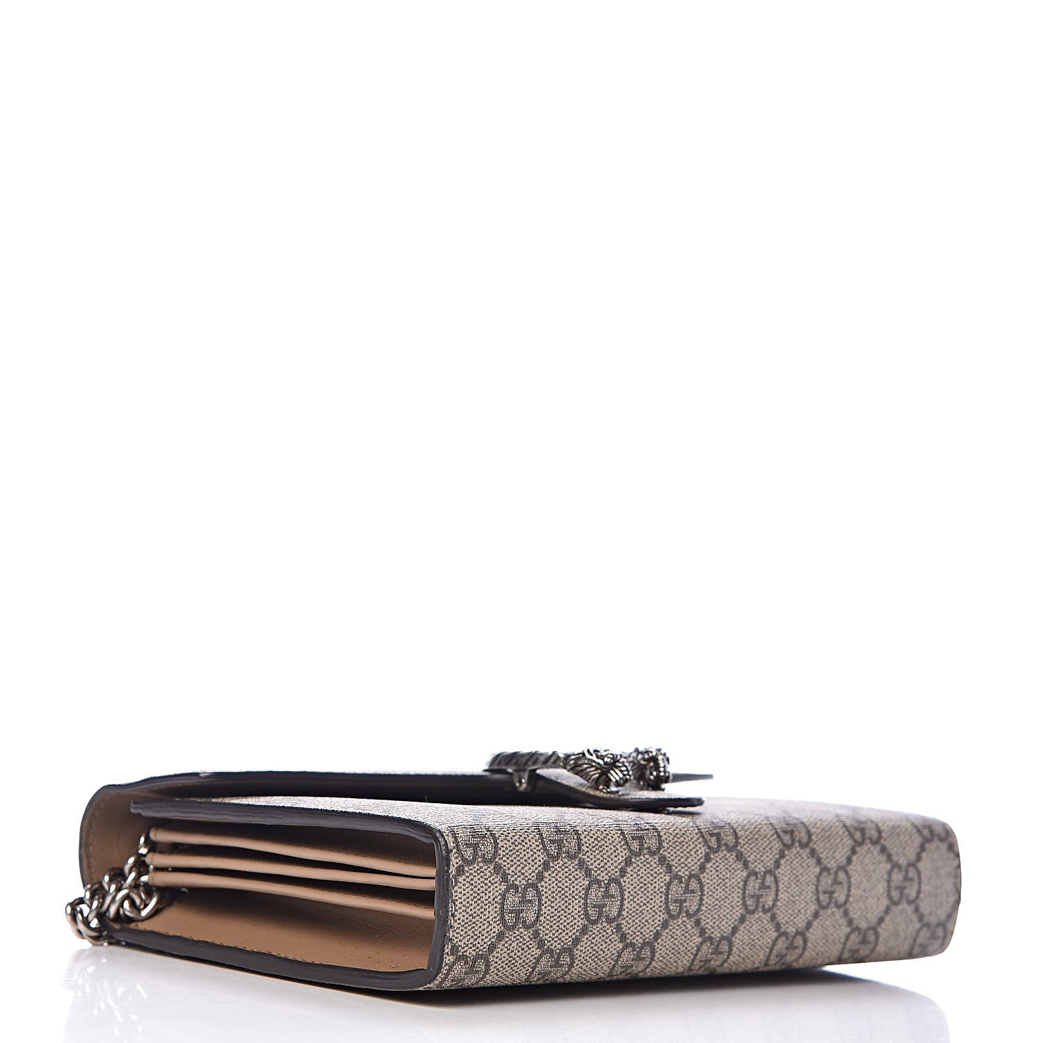 Gucci GG Supreme Monogram Mini Dionysus Chain Wallet Beige Taupe 4 of 11