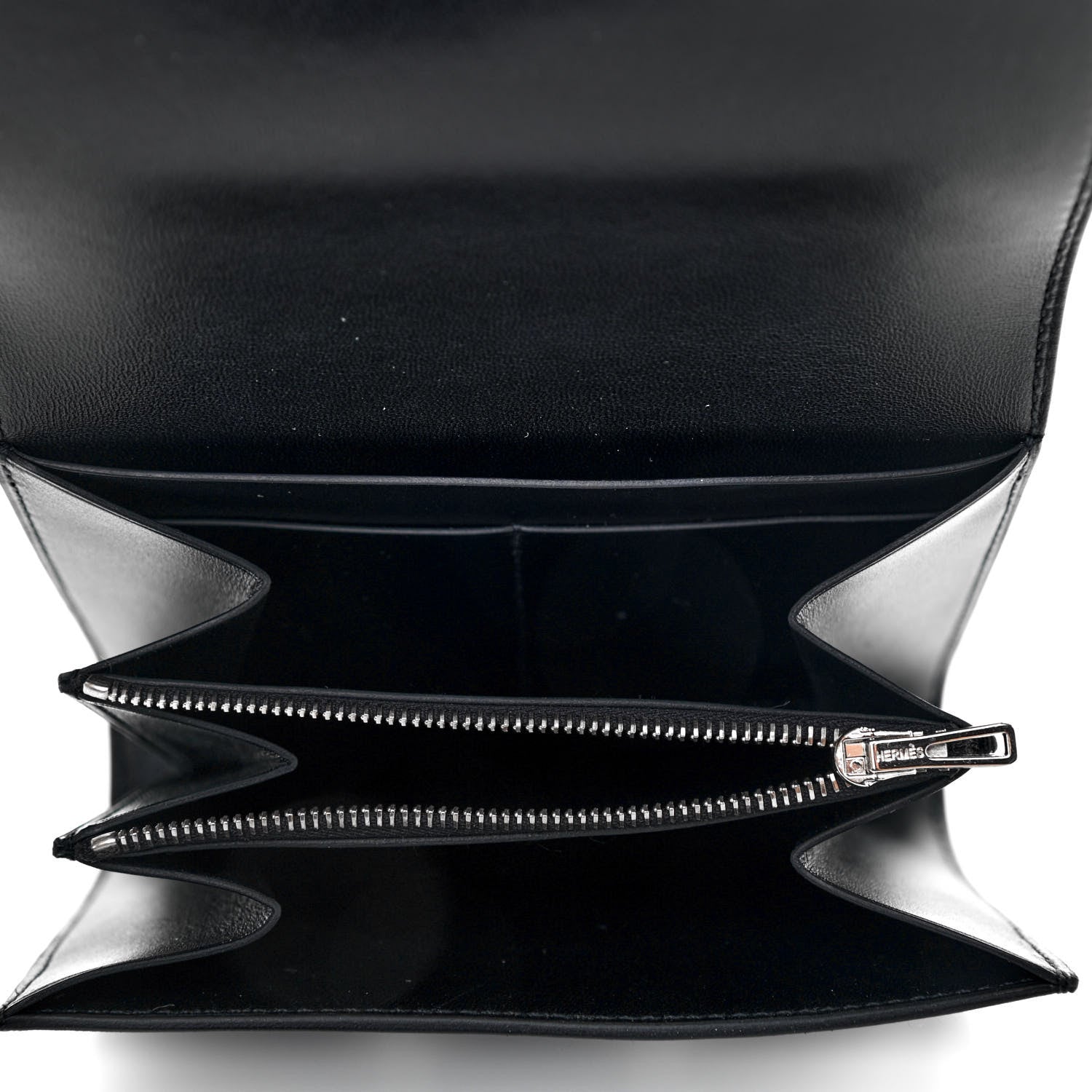 Hermes Allegro Constance Compact Passant Glow Wallet Black White 4 of 4