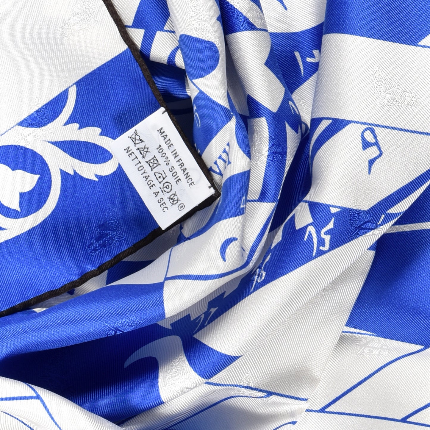 Silk Astrologie Nouvelle Scarf 90 Bleu Royal White