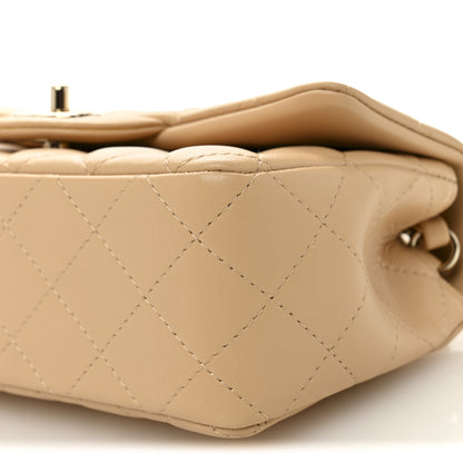 Chanel Lambskin Quilted Mini Rectangular Flap Beige 10 of 11