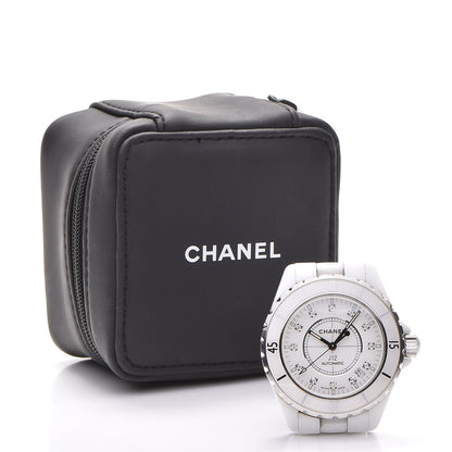 Chanel Stainless Steel Ceramic Diamond 38mm J12 Automatic Watch White 9 of 9