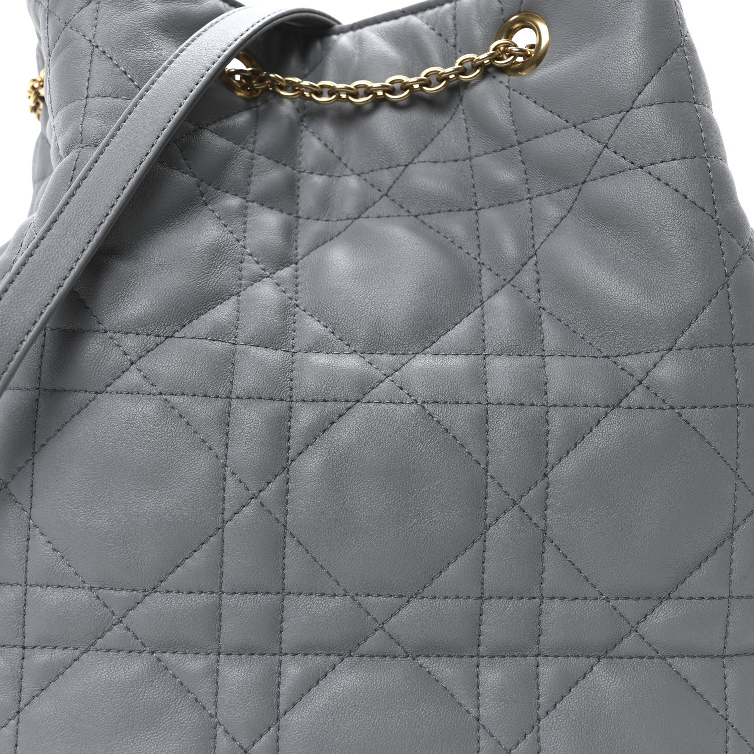 Christian Dior Lambskin Supple Macrocannage Ammi Bag Grey 7 of 9