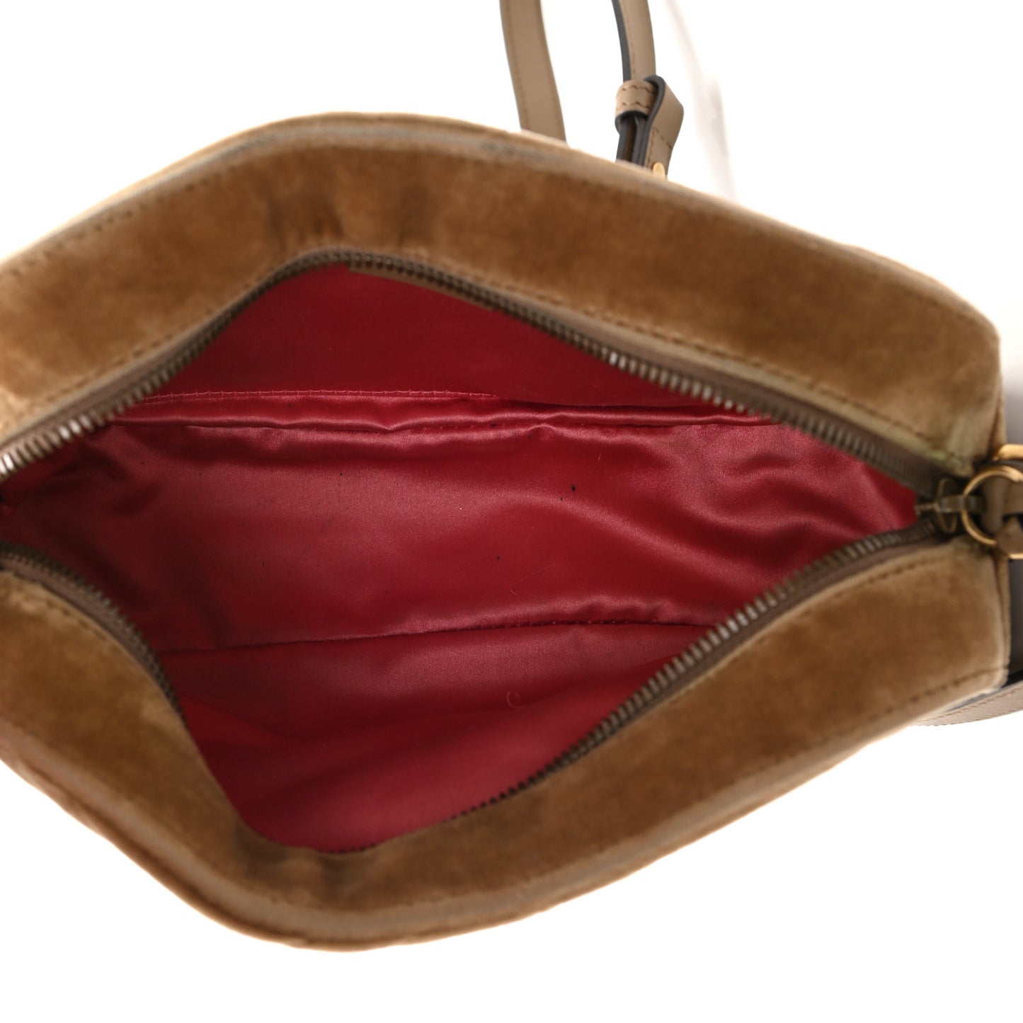 Velvet Matelasse Small GG Marmont Chain Shoulder Bag Taupe