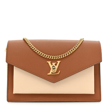 Louis Vuitton Soft Calfskin My Lockme Chain Pochette Chataigne 1 of 17