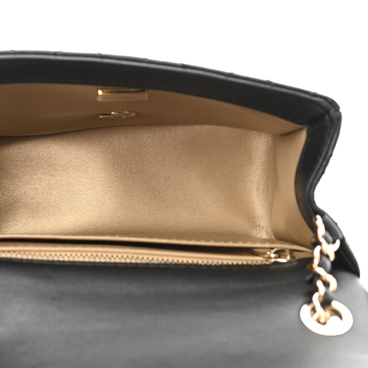 Lambskin Quilted Enamel Mini Pearl Crush Flap Black