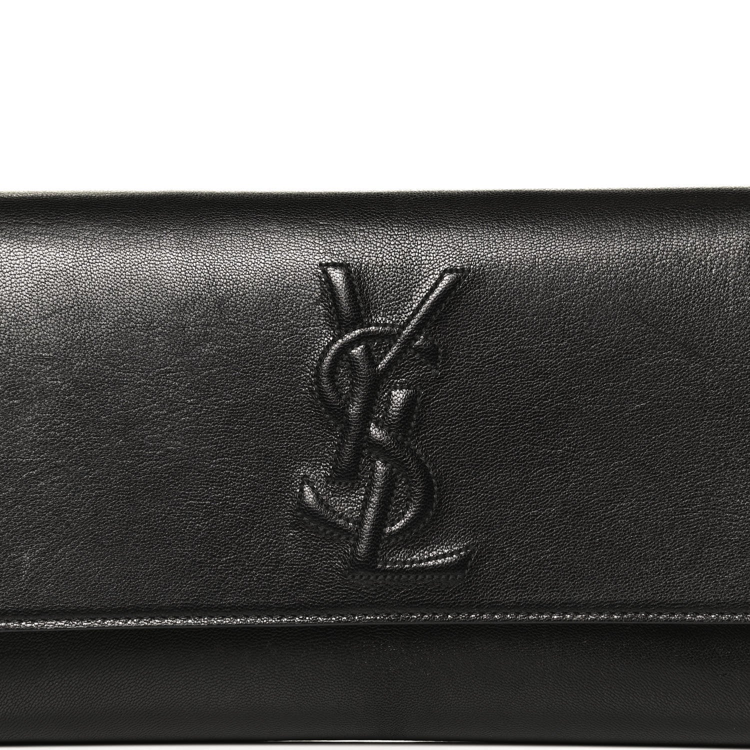Saint Laurent Calfskin Monogram Large Belle De Jour Clutch Black 7 of 9