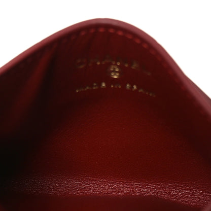 Chanel Calfskin Crocodile Embossed Crococo Card Holder Burgundy 5 of 8