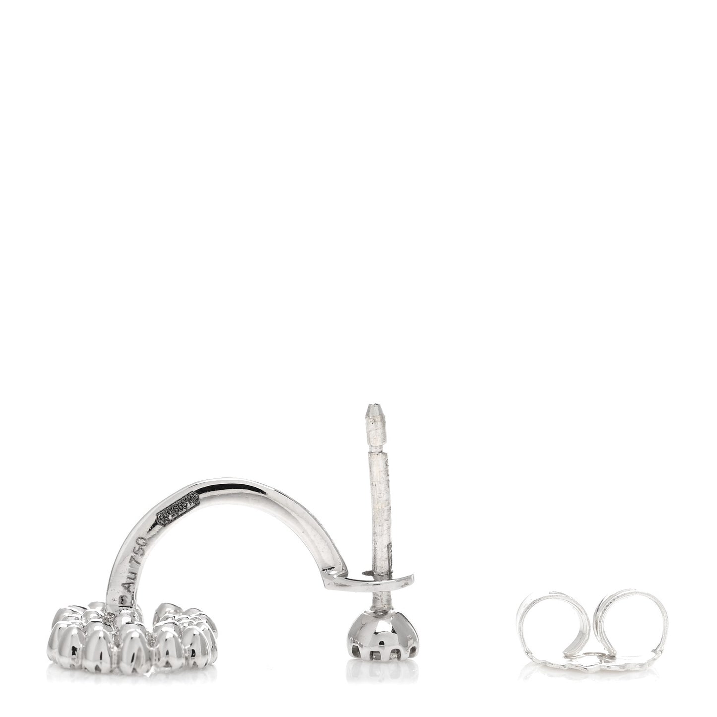 18K White Gold Diamond Running G Single Earring