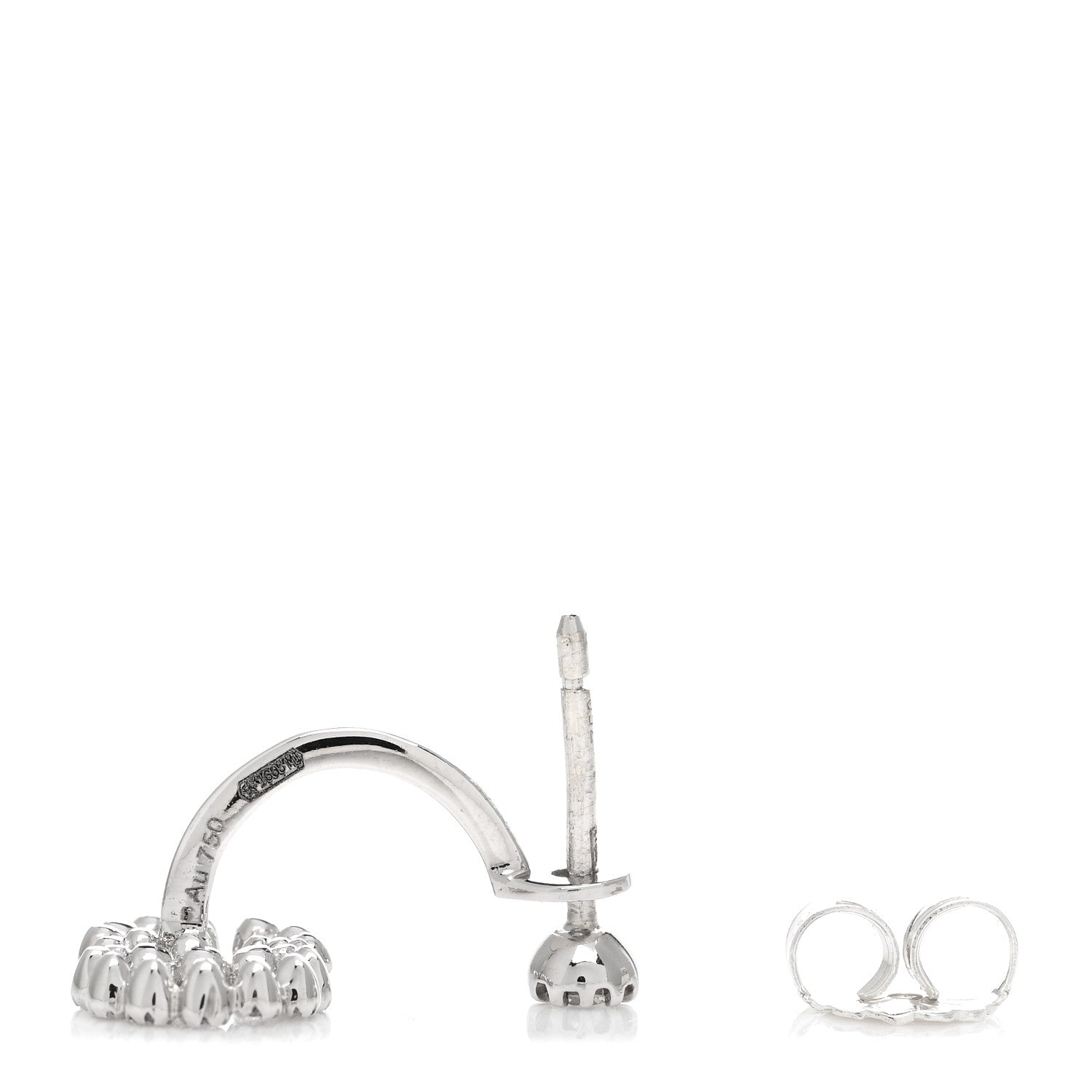 Gucci 18K White Gold Diamond Running G Single Earring 3 of 4