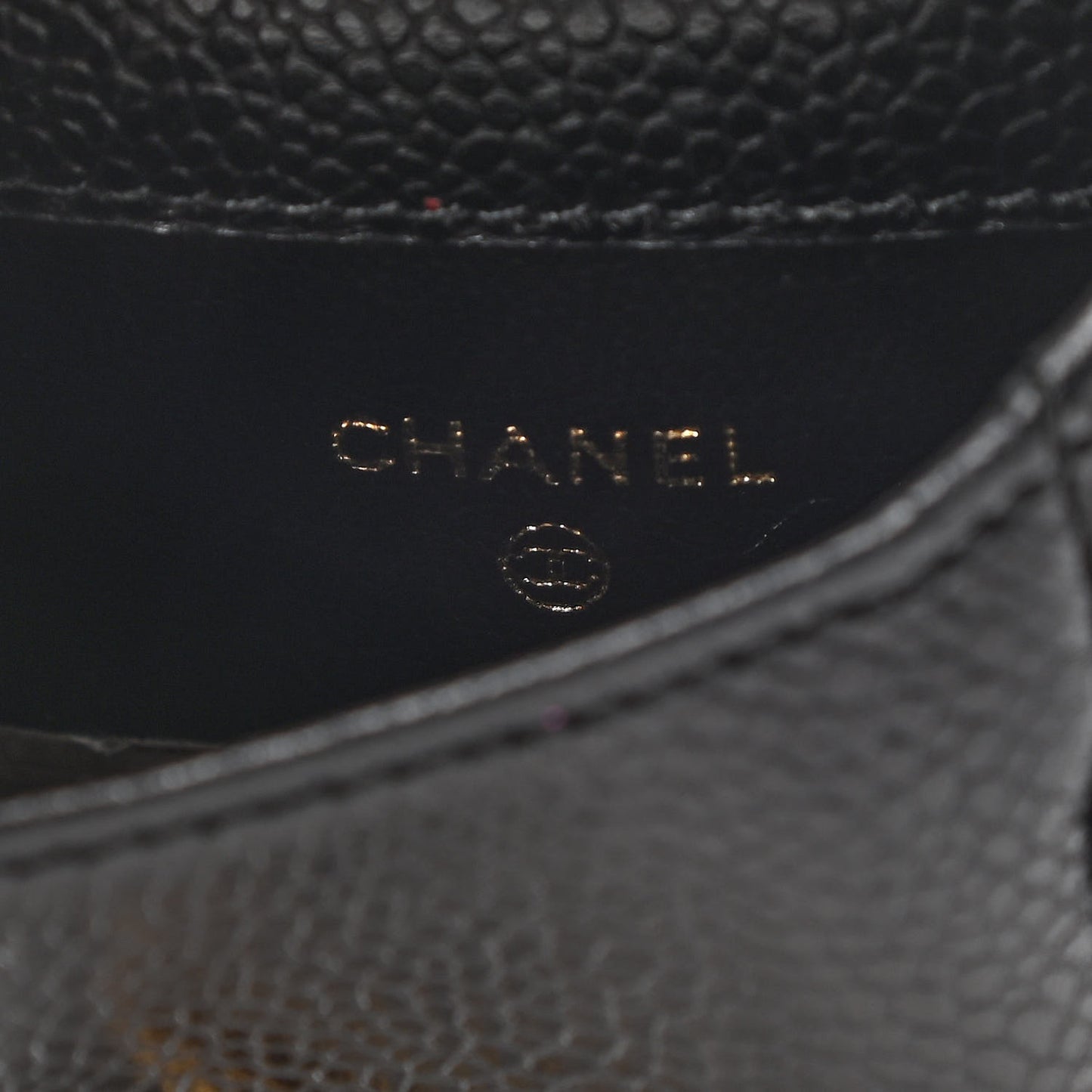 Caviar Phone Holder Crossbody Black