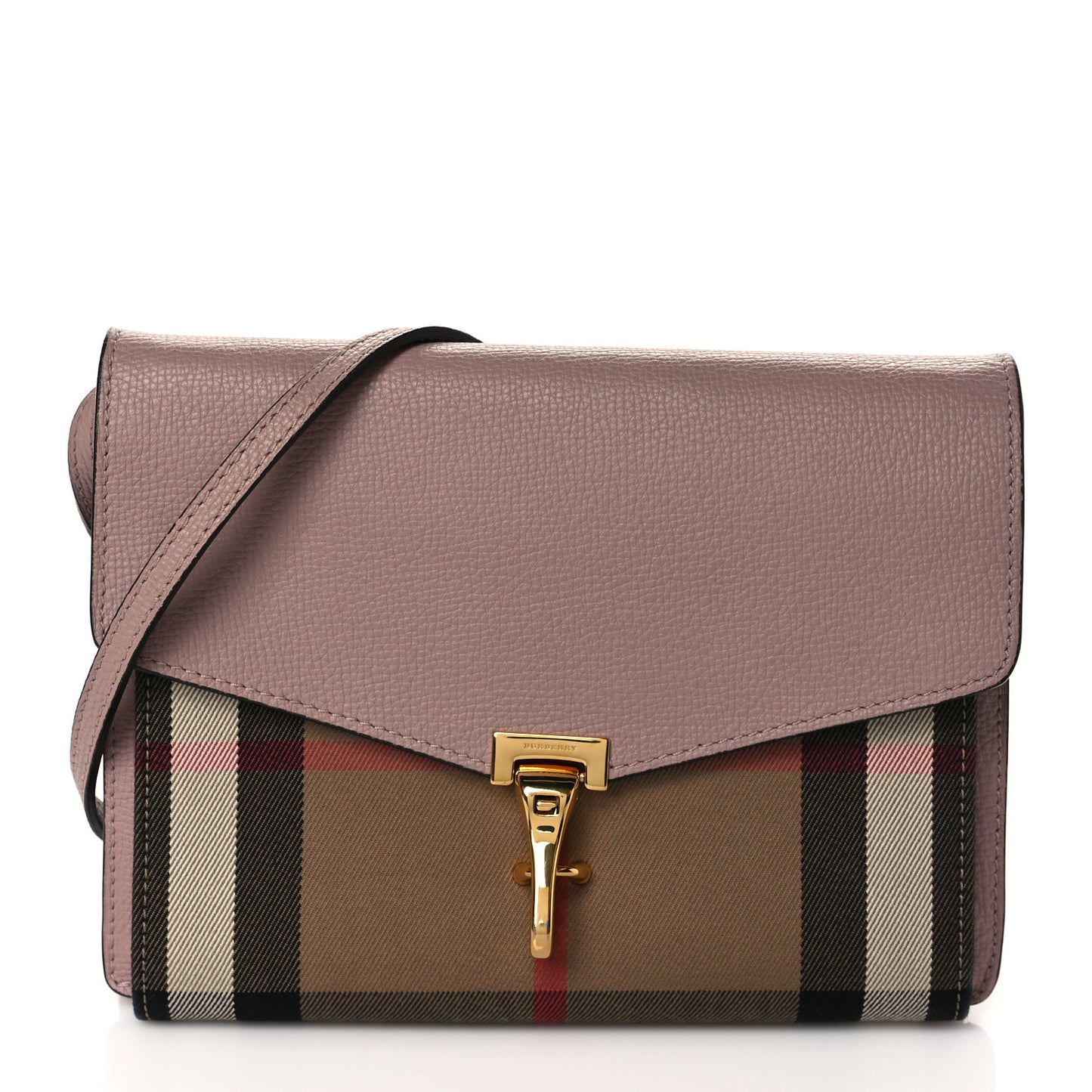 Derby Calfskin House Check Small Macken Crossbody Bag Pale Orchid