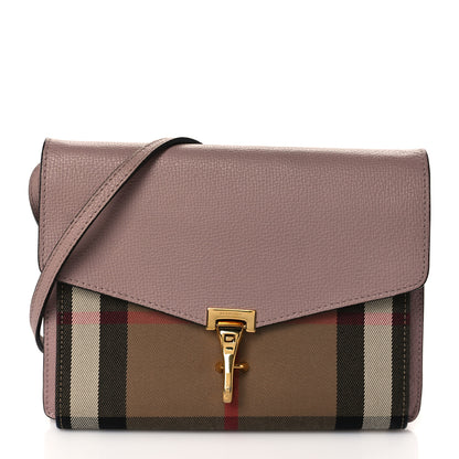 Burberry Derby Calfskin House Check Small Macken Crossbody Bag Pale Orchid 1 of 10