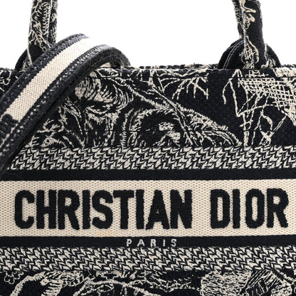 Christian Dior Canvas Embroidered Toile De Jouy Reverse Mini Book Tote With Strap Blue Multicolor 8 of 11