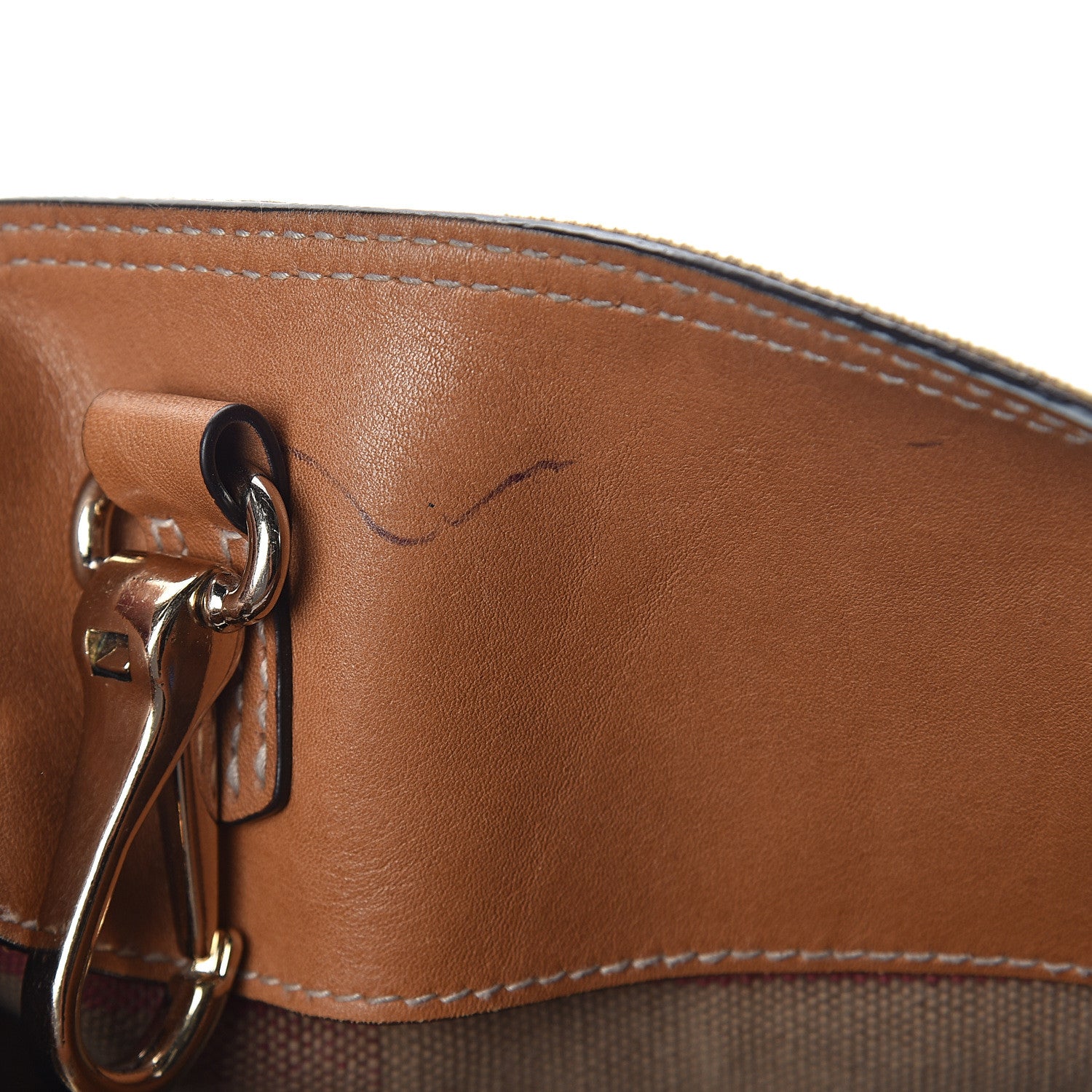 Burberry Canvas Mega Check Medium Ashby Hobo Saddle Brown 7 of 11