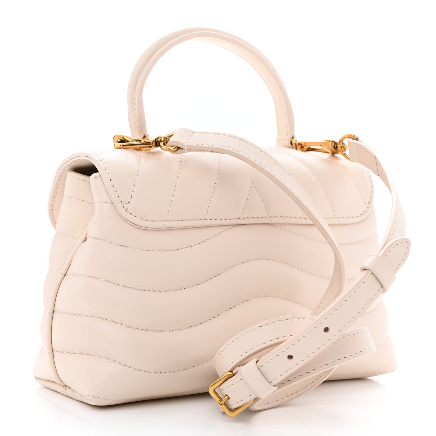 Louis Vuitton アイボリー ハンドバッグ Louis Vuitton Calfskin Hold Me New Wave Ivory 1232658 – FASHIONPHILE