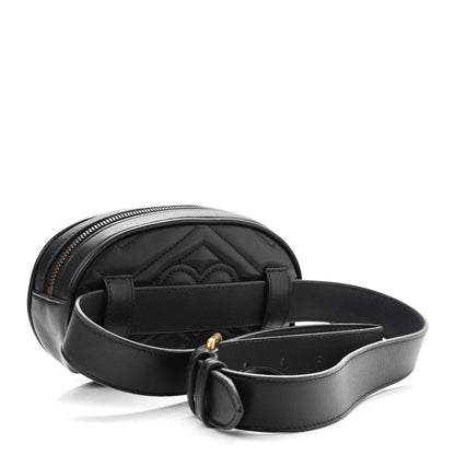 Gucci Calfskin Matelasse GG Marmont Belt Bag 95 38 Black 3 of 10