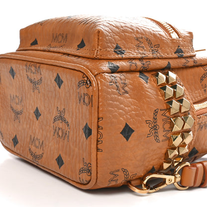 MCM Visetos Side Stud X-Mini Stark Bebe Boo Backpack Cognac 9 of 9