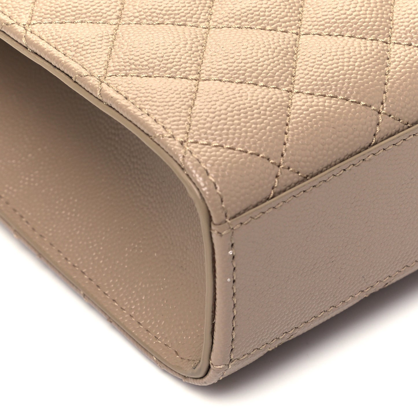Grain De Poudre Textured Mixed Matelasse Medium Triquilt Monogram Satchel Dark Beige