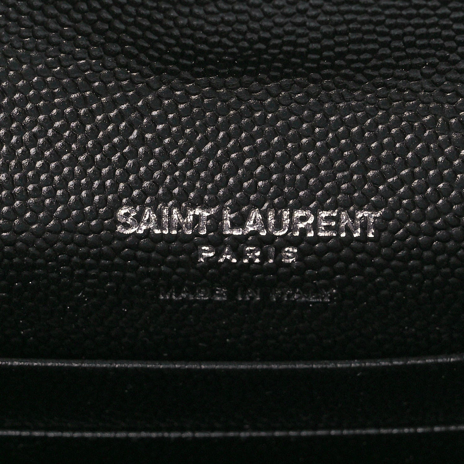 Saint Laurent Grain De Poudre Matelasse Chevron Small Monogram Envelope Wallet Black 6 of 12