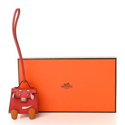 Hermes Tadelakt Chevre Mysore Kelly Quelle Idole Bag Charm Rose Sakura Sanguine Nata Sesame 8 of 8