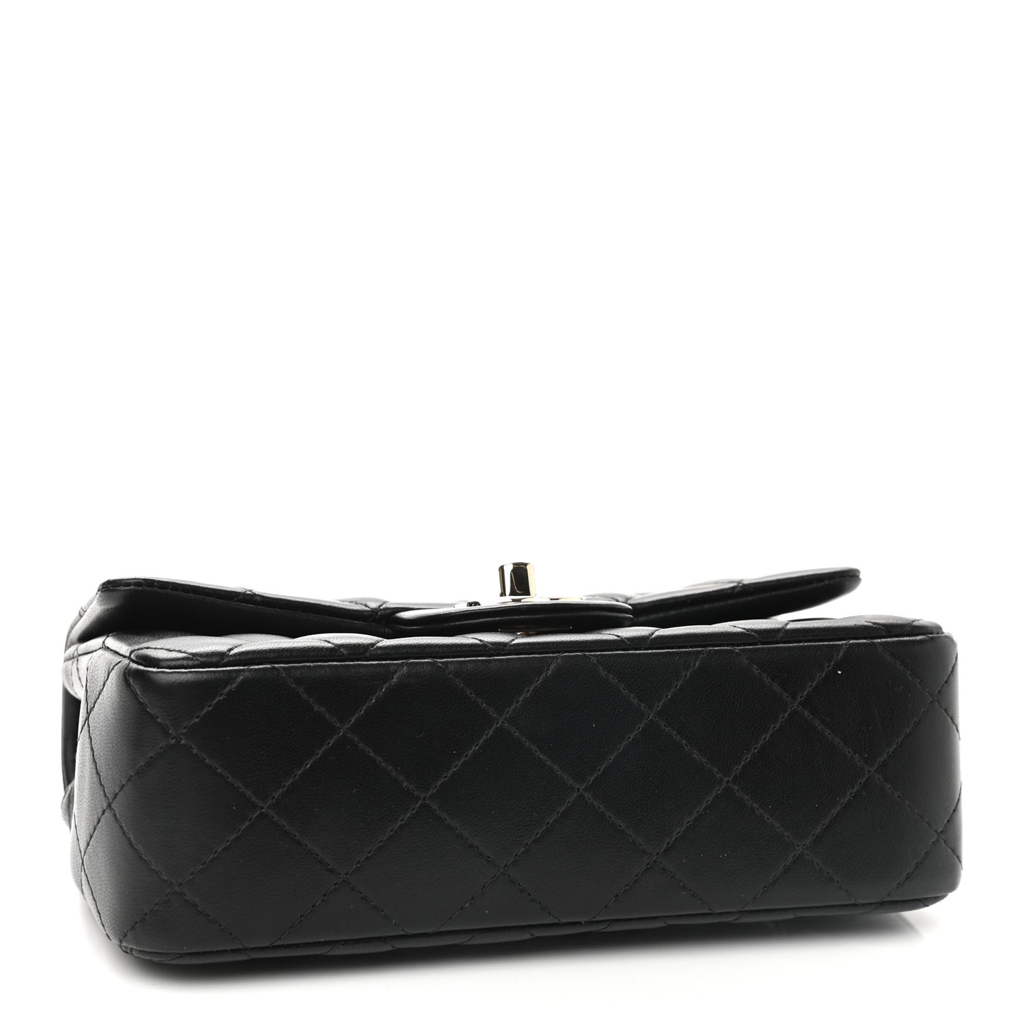 Lambskin Quilted Mini Rectangular Flap Black