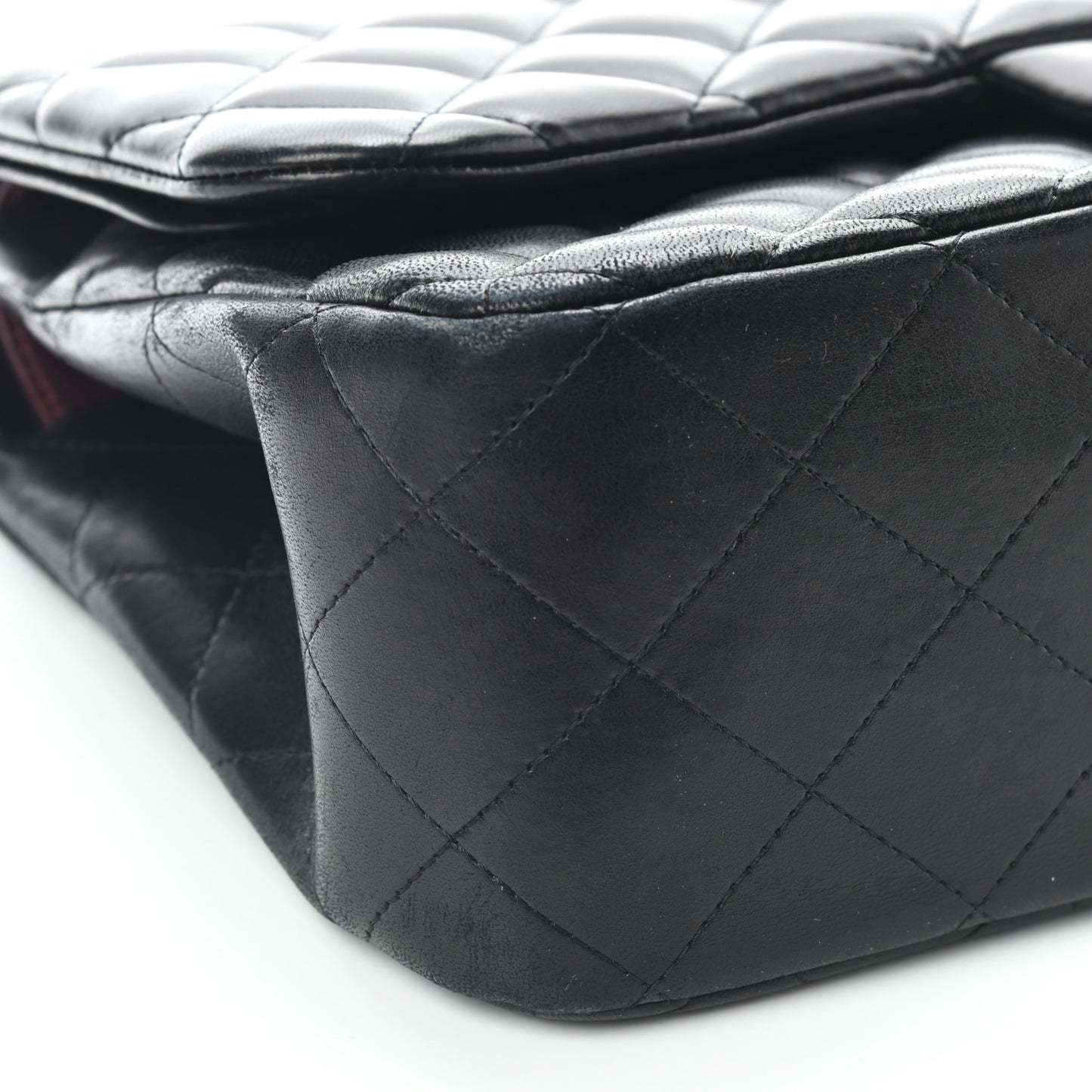 Lambskin Quilted Jumbo Double Flap Black
