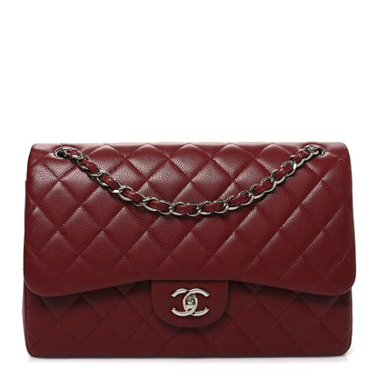 Chanel Caviar Quilted Jumbo Double Flap Burgundy 1 of 10