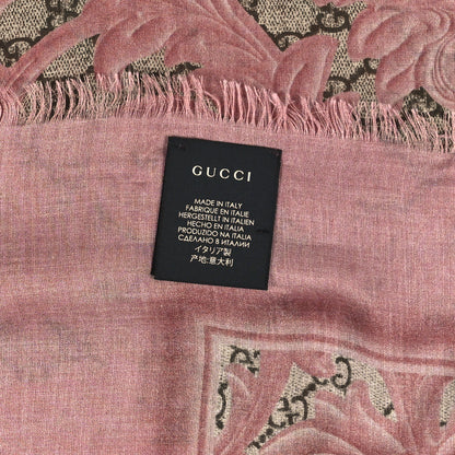 Gucci Modal Silk GG Monogram Big Arabesque Shawl Beige Pink 3 of 3